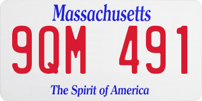 MA license plate 9QM491