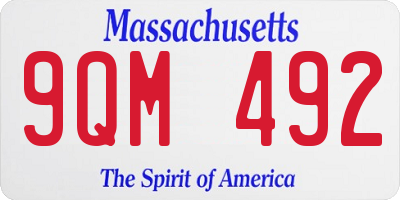 MA license plate 9QM492
