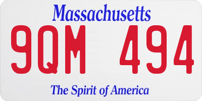 MA license plate 9QM494