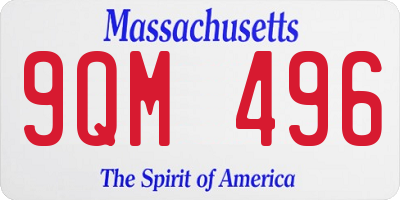 MA license plate 9QM496
