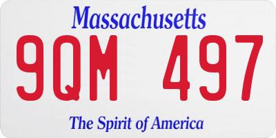 MA license plate 9QM497