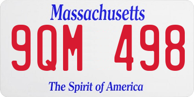 MA license plate 9QM498