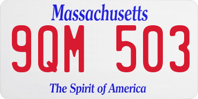 MA license plate 9QM503