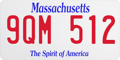 MA license plate 9QM512