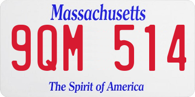 MA license plate 9QM514
