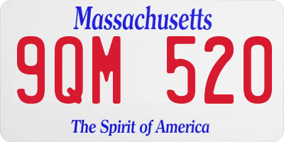 MA license plate 9QM520