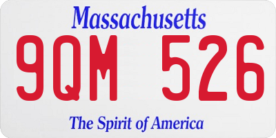 MA license plate 9QM526