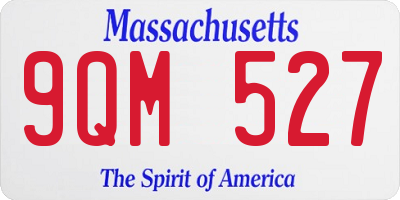 MA license plate 9QM527
