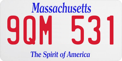 MA license plate 9QM531
