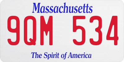 MA license plate 9QM534