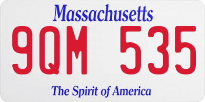 MA license plate 9QM535
