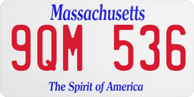 MA license plate 9QM536