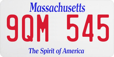 MA license plate 9QM545