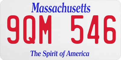 MA license plate 9QM546