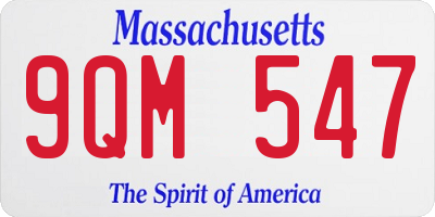 MA license plate 9QM547