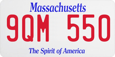 MA license plate 9QM550
