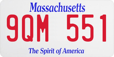 MA license plate 9QM551