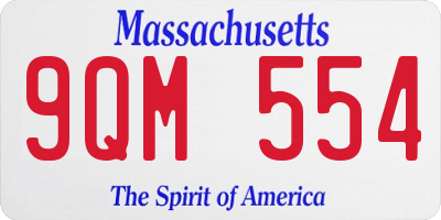 MA license plate 9QM554