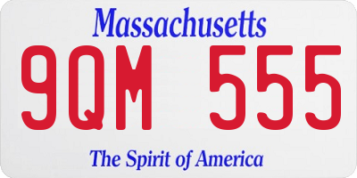 MA license plate 9QM555