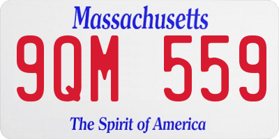 MA license plate 9QM559