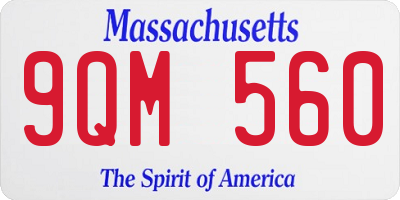 MA license plate 9QM560