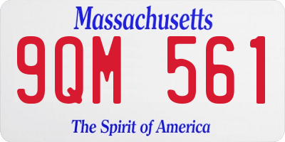 MA license plate 9QM561