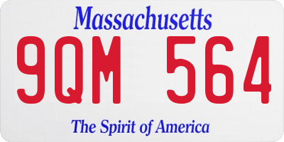MA license plate 9QM564