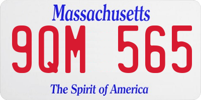 MA license plate 9QM565