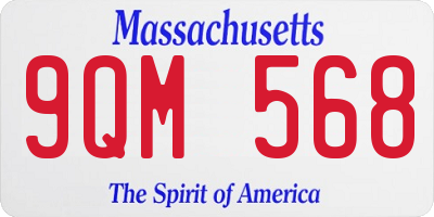 MA license plate 9QM568