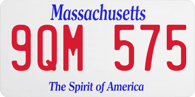 MA license plate 9QM575