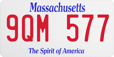 MA license plate 9QM577