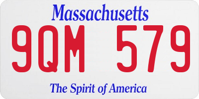 MA license plate 9QM579