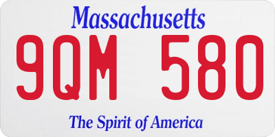 MA license plate 9QM580