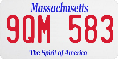 MA license plate 9QM583