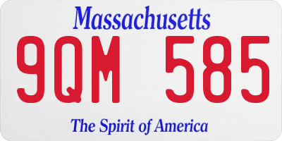 MA license plate 9QM585