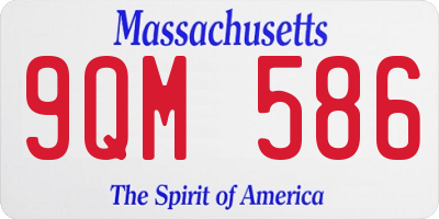 MA license plate 9QM586