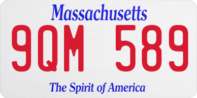 MA license plate 9QM589