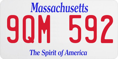 MA license plate 9QM592