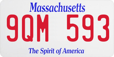 MA license plate 9QM593