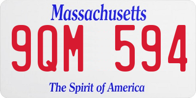 MA license plate 9QM594
