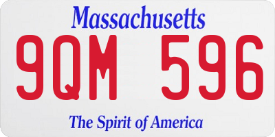 MA license plate 9QM596