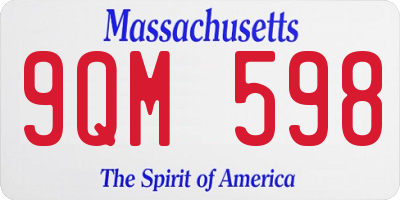 MA license plate 9QM598