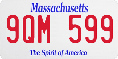 MA license plate 9QM599