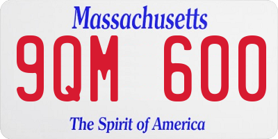 MA license plate 9QM600
