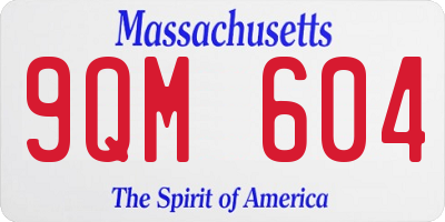 MA license plate 9QM604