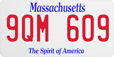 MA license plate 9QM609
