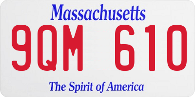MA license plate 9QM610