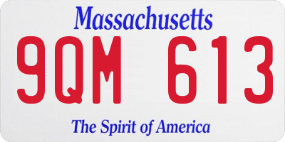 MA license plate 9QM613