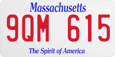 MA license plate 9QM615