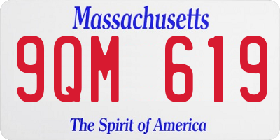 MA license plate 9QM619